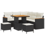 Conjunto de sofá de jardín de 8 piezas con cojines de ratán negro de , Sofás de exterior - Ref: Foro24-3364990, Precio: 510,9...