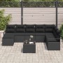 Conjunto de sofá de jardín 9 pcs Negro Poliratán