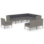 9-teiliges Gartenmöbel-Set und graue synthetische Rattankissen von vidaXL, Gartensets - Ref: Foro24-3094450, Preis: 820,67 €,...