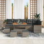 Conjunto de sofá de jardín de 10 piezas con cojines gris poliratán acacia de , Sofás de exterior - Ref: Foro24-3365023, Preci...