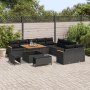Juego de Sofá de Jardín de 13 Piezas con Cojines Negro Poliratán Acacia de , Sofás de exterior - Ref: Foro24-3365044, Precio:...