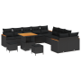 Juego de Sofá de Jardín de 13 Piezas con Cojines Negro Poliratán Acacia de , Sofás de exterior - Ref: Foro24-3365049, Precio:...
