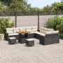 Set de Sofá de Jardín de 13 Piezas con Cojines Negro Poliratán Acacia de , Sofás de exterior - Ref: Foro24-3365050, Precio: 8...
