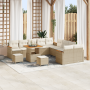 Conjunto de Sofá de Jardín de 13 Piezas con Cojines Poliratán Beige Acacia | Foro24.es | Tu tienda online para hogar, jardín y más Foro24.es