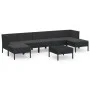 8-piece garden furniture set and black synthetic rattan cushions by vidaXL, Garden sets - Ref: Foro24-3094545, Price: 674,26 ...