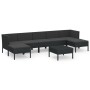8-teiliges Gartenmöbel-Set und schwarze synthetische Rattankissen von vidaXL, Gartensets - Ref: Foro24-3094545, Preis: 687,89...
