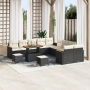 Conjunto de Sofás de Jardín de 13 Piezas con Cojines Negro Poliratán Acacia | Foro24.es | Tu tienda online para hogar, jardín y más Foro24.es
