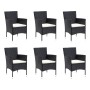 Set de comedor de jardín 7 pzas y cojines ratán sintético negro von vidaXL, Gartensets - Ref: Foro24-3095012, Preis: 527,60 €...