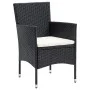 Set de comedor de jardín 7 pzas y cojines ratán sintético negro by vidaXL, Garden sets - Ref: Foro24-3095012, Price: 578,22 €...