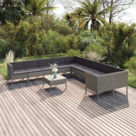 Garden furniture set 11 pieces and gray synthetic rattan cushions by vidaXL, Garden sets - Ref: Foro24-3094498, Price: 908,29...