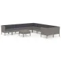 Set de muebles de jardín 11 pzas y cojines ratán sintético gris de vidaXL, Conjuntos de jardín - Ref: Foro24-3094498, Precio:...