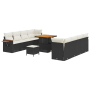 Conjunto de Sofás de Jardín de 11 Piezas con Cojines Negro Poliratán Acacia de , Sofás de exterior - Ref: Foro24-3365095, Pre...