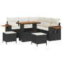 Set de Sofá de Jardín de 8 Piezas con Cojines Poliratán Negro Acacia | Foro24.es | Tu tienda online para hogar, jardín y más Foro24.es