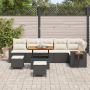 Juego de Sofá de Jardín de 9 Piezas con Cojines de Rattan Negro | Foro24.es | Tu tienda online para hogar, jardín y más Foro24.es