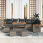 Juego de Sofás de Jardín de 10 Piezas con Cojines Gris Poliratán Acacia de , Sofás de exterior - Ref: Foro24-3365153, Precio:...