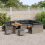 Conjunto de Sofás de Jardín  de 12 piezas con Cojines Gris Poliratán Acacia | Foro24.es | Tu tienda online para hogar, jardín y más Foro24.es