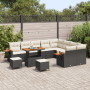 Conjunto de Sofás de Jardín de 12 Piezas con Cojines Negro Poliratán Acacia | Foro24.es | Tu tienda online para hogar, jardín y más Foro24.es