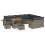 Conjunto de sofá de jardín de 12 piezas con cojines gris ratán polipropileno acacia | Foro24.es | Tu tienda online para hogar, jardín y más Foro24.es