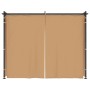 Cenador con cortinas acero gris taupe 3x3 m