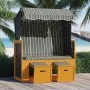 Beach chair Strandkorb canopy synthetic rattan wood black gray by vidaXL, Loungers - Ref: Foro24-318657, Price: 243,23 €, Dis...