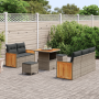 Juego de Sofás de Jardín de 8 Piezas con Cojines en Ratán Polimérico Gris y Acacia | Foro24.es | Tu tienda online para hogar, jardín y más Foro24.es