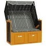 Beach chair Strandkorb canopy synthetic rattan wood black gray by vidaXL, Loungers - Ref: Foro24-318657, Price: 243,23 €, Dis...