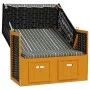 Beach chair Strandkorb canopy synthetic rattan wood black gray by vidaXL, Loungers - Ref: Foro24-318657, Price: 243,23 €, Dis...