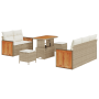 Juego de Sofá de Jardín de 8 Piezas con Cojines Beige Poliratán Acacia de , Sofás de exterior - Ref: Foro24-3365201, Precio: ...