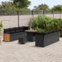 Conjunto de Sofá de Jardín de 11 Piezas con Cojines Negro Ratán | Foro24.es | Tu tienda online para hogar, jardín y más Foro24.es