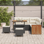 Juego de Sofá de Jardín de 8 Piezas con Cojines Negro Poliratán Acacia | Foro24.es | Tu tienda online para hogar, jardín y más Foro24.es
