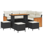 Conjunto de Sofás de Jardín de 9 Piezas con Cojines Negro Ratán Poli Acacia | Foro24.es | Tu tienda online para hogar, jardín y más Foro24.es