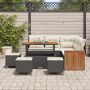 Conjunto de Sofás de Jardín de 9 Piezas con Cojines Negro Ratán Poli Acacia | Foro24.es | Tu tienda online para hogar, jardín y más Foro24.es