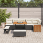 Set de Sofá de Jardín de 9 Piezas con Cojines Negro Poliratán Acacia | Foro24.es | Tu tienda online para hogar, jardín y más Foro24.es