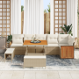 Juego de Sofá de Jardín de 9 Piezas con Cojines Beige de Poliratán Acacia | Foro24.es | Tu tienda online para hogar, jardín y más Foro24.es