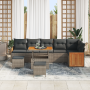 Conjunto de Sofá de Jardín de 9 Piezas con Cojines Gris Poliratán Acacia de , Sofás de exterior - Ref: Foro24-3365278, Precio...