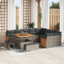 Conjunto de Sofá de Jardín de 12 Piezas con Cojines Gris Poliratán Acacia | Foro24.es | Tu tienda online para hogar, jardín y más Foro24.es