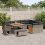 Conjunto de Sofá de Jardín de 12 Piezas con Cojines Gris Poliratán Acacia | Foro24.es | Tu tienda online para hogar, jardín y más Foro24.es