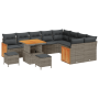 Conjunto de Sofá de Jardín de 12 Piezas con Cojines Gris Poliratán Acacia | Foro24.es | Tu tienda online para hogar, jardín y más Foro24.es