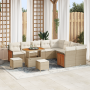 Juego de Sofás de Jardín de 12 Piezas con Cojines Beige Poliratán Acacia de , Sofás de exterior - Ref: Foro24-3365296, Precio...