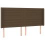 Cama box spring colchón luces LED tela marrón oscuro 180x200cm