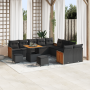 Juego de Sofá de Jardín de 13 Piezas con Cojines Negro Poliratán Acacia de , Sofás de exterior - Ref: Foro24-3365309, Precio:...