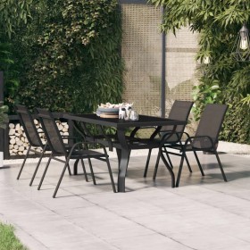 Schwarzer Gartentisch aus Stahl und Glas, 140 x 70 x 70 cm von vidaXL, Gartentische - Ref: Foro24-318768, Preis: 164,28 €, Ra...