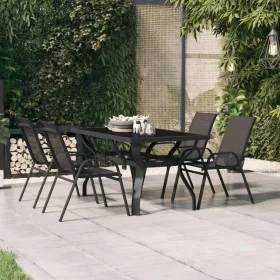 Schwarzer Gartentisch aus Stahl und Glas, 140 x 70 x 70 cm von vidaXL, Gartentische - Ref: Foro24-318768, Preis: 161,34 €, Ra...