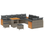 Conjunto de Sofá de Jardín de 13 Piezas con Cojines Gris Poliratán Acacia | Foro24.es | Tu tienda online para hogar, jardín y más Foro24.es