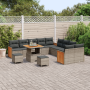 Conjunto de Sofá de Jardín de 13 Piezas con Cojines Gris Poliratán Acacia | Foro24.es | Tu tienda online para hogar, jardín y más Foro24.es