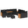 Set de Sofá de Jardín de 13 Piezas con Cojines Negro Poliratán Acacia de , Sofás de exterior - Ref: Foro24-3365314, Precio: 8...