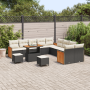 Set de Sofá de Jardín de 13 Piezas con Cojines Negro Ratán Acacia | Foro24.es | Tu tienda online para hogar, jardín y más Foro24.es