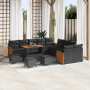 Conjunto de Sofás de Jardín de 14 Piezas con Cojines Negro Poliratán Acacia de , Sofás de exterior - Ref: Foro24-3365319, Pre...