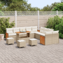 Conjunto de Sofás de Jardín de 14 Piezas con Cojines Beige Poliratán Acacia de , Sofás de exterior - Ref: Foro24-3365321, Pre...