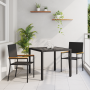 Set de Comedor para Jardín de 3 Piezas Negro de Poliratán de , Sillas de jardín - Ref: Foro24-3365384, Precio: 189,43 €